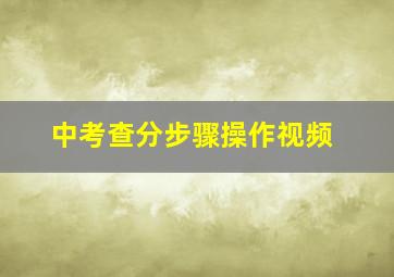 中考查分步骤操作视频