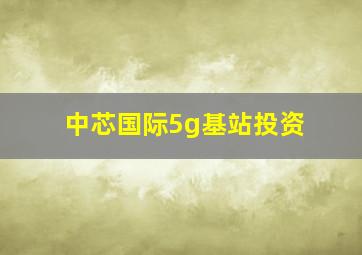 中芯国际5g基站投资