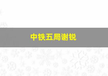 中铁五局谢锐