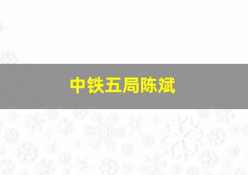 中铁五局陈斌