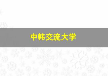 中韩交流大学