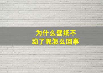 为什么壁纸不动了呢怎么回事