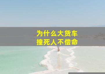 为什么大货车撞死人不偿命