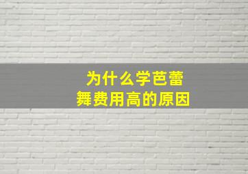 为什么学芭蕾舞费用高的原因