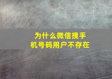 为什么微信搜手机号码用户不存在