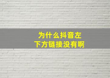 为什么抖音左下方链接没有啊