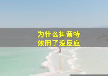 为什么抖音特效用了没反应