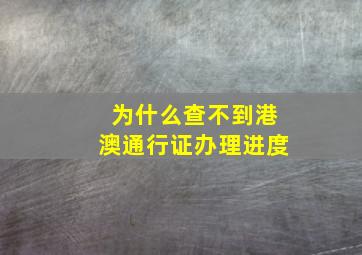 为什么查不到港澳通行证办理进度