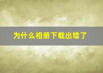 为什么相册下载出错了