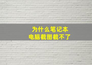 为什么笔记本电脑截图截不了