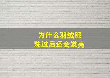 为什么羽绒服洗过后还会发亮