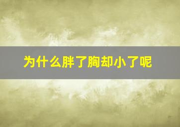 为什么胖了胸却小了呢