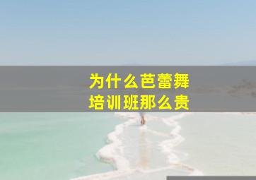 为什么芭蕾舞培训班那么贵