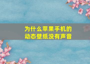 为什么苹果手机的动态壁纸没有声音