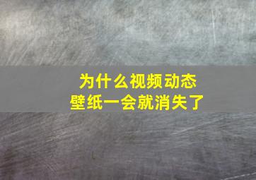 为什么视频动态壁纸一会就消失了