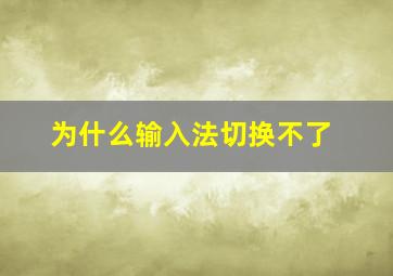 为什么输入法切换不了