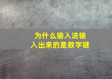 为什么输入法输入出来的是数字键