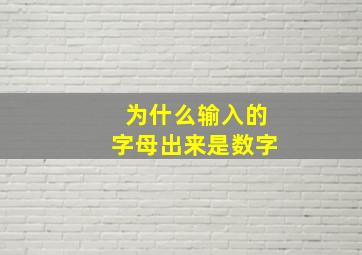 为什么输入的字母出来是数字