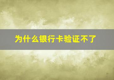 为什么银行卡验证不了