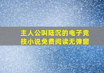 主人公叫陆沉的电子竞技小说免费阅读无弹窗