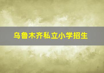 乌鲁木齐私立小学招生