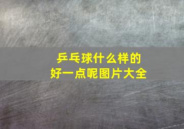 乒乓球什么样的好一点呢图片大全