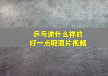 乒乓球什么样的好一点呢图片视频