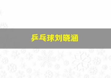 乒乓球刘晓涵