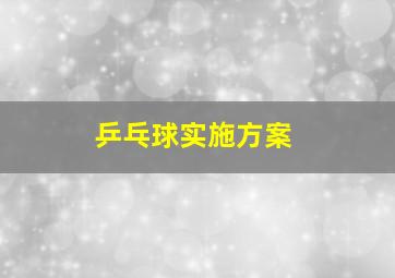 乒乓球实施方案