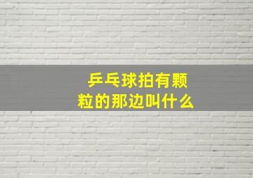 乒乓球拍有颗粒的那边叫什么