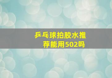 乒乓球拍胶水推荐能用502吗