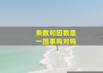 乘数和因数是一回事吗对吗