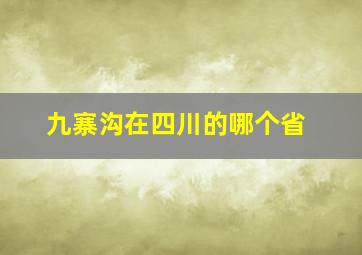 九寨沟在四川的哪个省