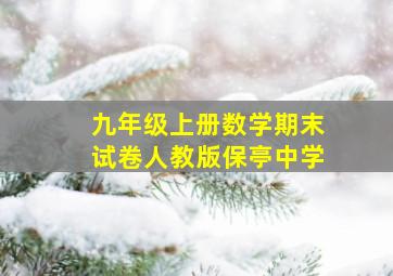 九年级上册数学期末试卷人教版保亭中学