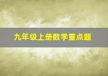 九年级上册数学重点题