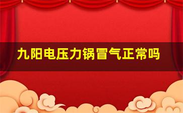 九阳电压力锅冒气正常吗