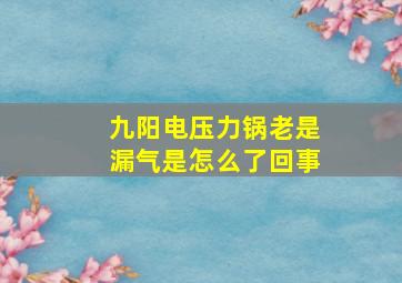 九阳电压力锅老是漏气是怎么了回事