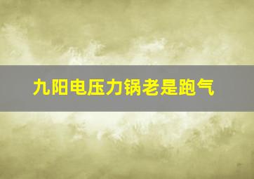 九阳电压力锅老是跑气