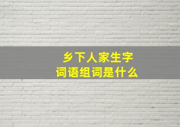 乡下人家生字词语组词是什么