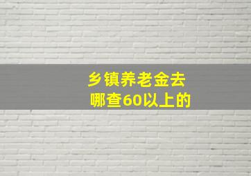 乡镇养老金去哪查60以上的