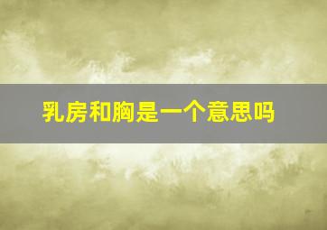 乳房和胸是一个意思吗