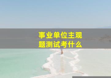 事业单位主观题测试考什么