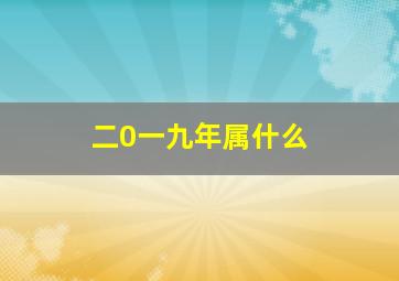 二0一九年属什么