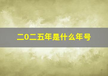 二0二五年是什么年号