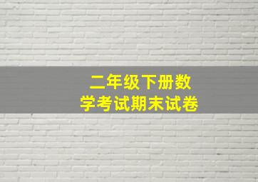 二年级下册数学考试期末试卷