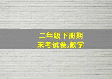 二年级下册期末考试卷,数学