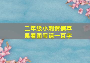 二年级小刺猬摘苹果看图写话一百字