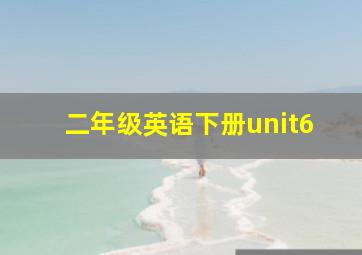 二年级英语下册unit6