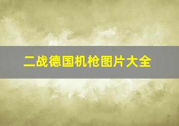 二战德国机枪图片大全