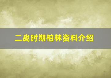 二战时期柏林资料介绍